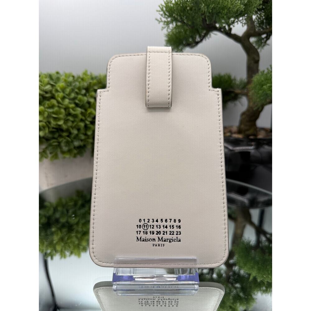 Maison Margiela off-white leather phone pouch